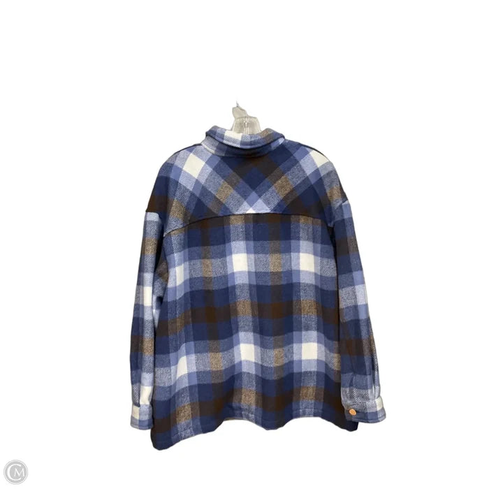 Jacket Shirt By Workshop In Plaid Pattern, Size: Xl