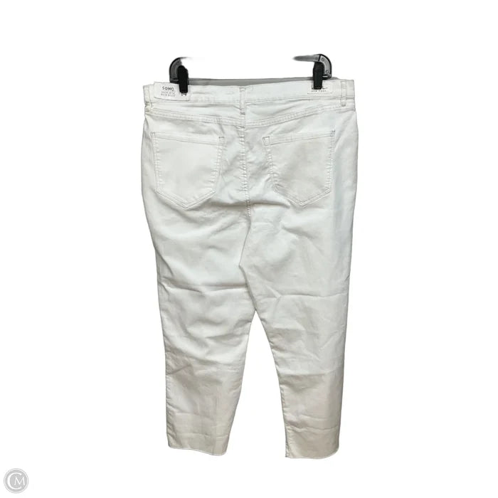 Jeans Boot Cut By Nicole Miller In White Denim, Size: 14