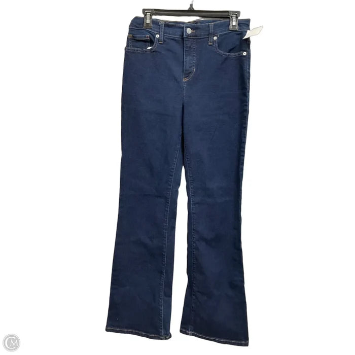 Jeans Flared By Banana Republic In Blue Denim, Size: 8