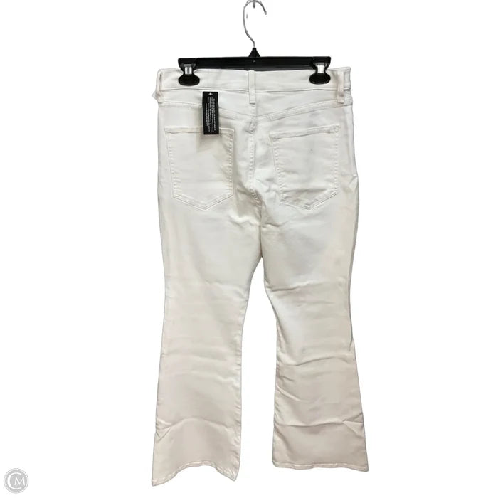 Jeans Flared By Banana Republic In White Denim, Size: 8