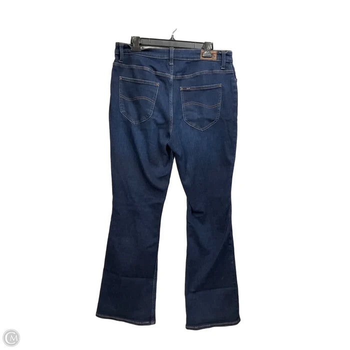 Jeans Flared By Lee In Blue Denim, Size: 14