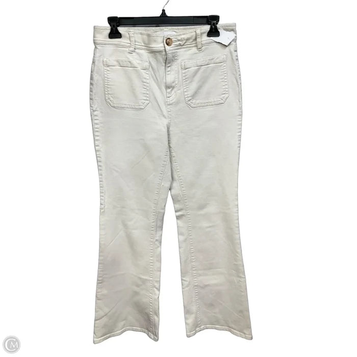 Jeans Flared By Loft In Cream Denim, Size: 8