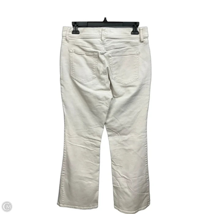 Jeans Flared By Loft In Cream Denim, Size: 8