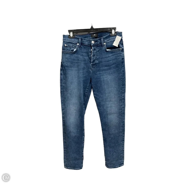 Jeans Skinny By 7 For All Mankind In Blue Denim, Size: 4