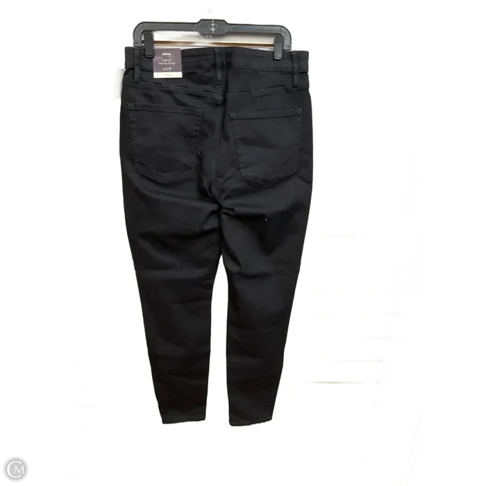 Jeans Skinny By Ava & Viv In Black Denim, Size: 16