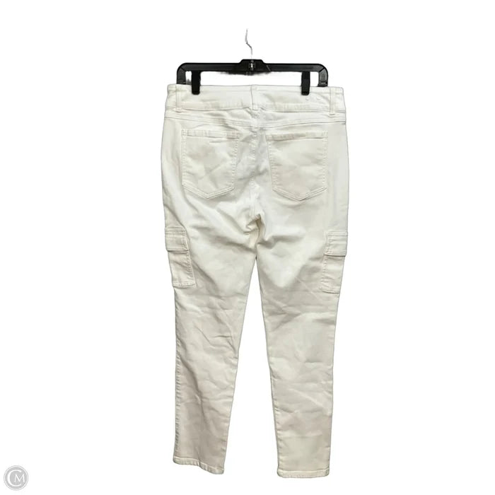 Jeans Skinny By Cabi In White Denim, Size: 10