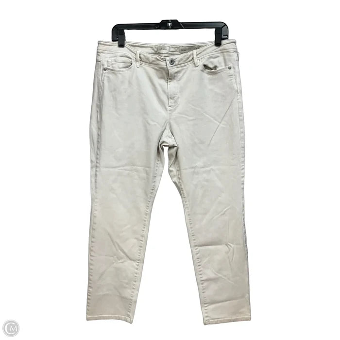 Jeans Skinny By J. Jill In Cream Denim, Size: 14