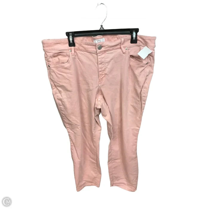 Jeans Skinny By Loft In Pink Denim, Size: 20