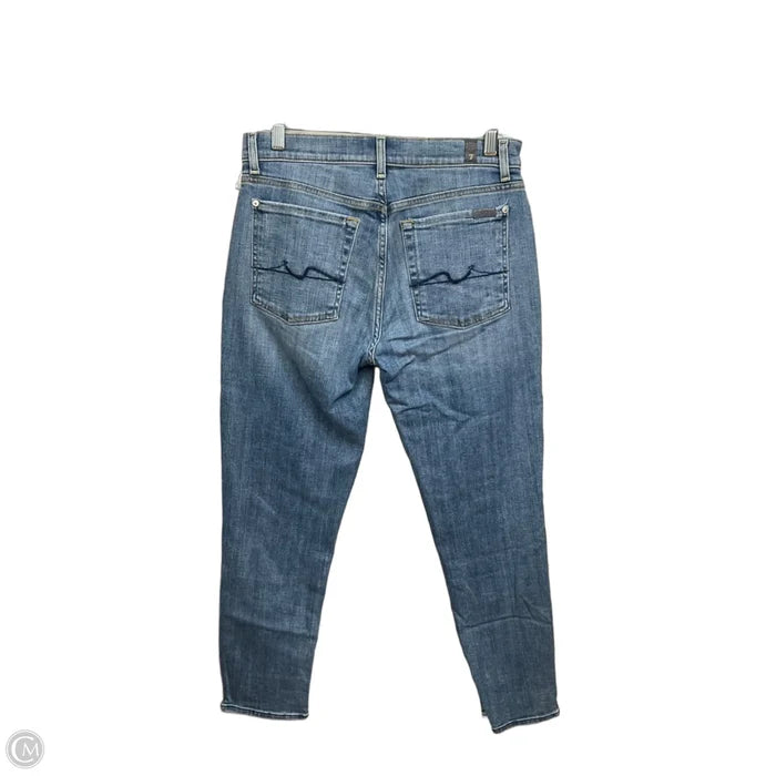 Jeans Straight By 7 For All Mankind In Blue Denim, Size: 4