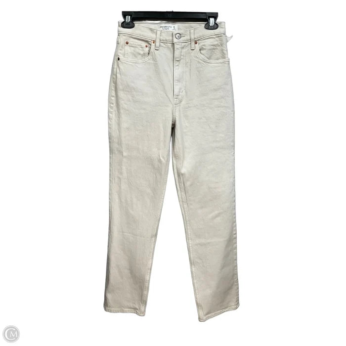 Jeans Straight By Abercrombie And Fitch In Beige, Size: 0