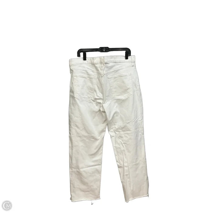 Jeans Straight By Gap In White Denim, Size: 14