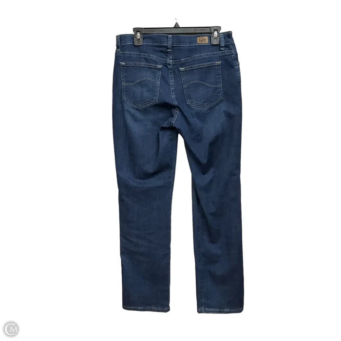 Jeans Straight By Lee In Blue Denim, Size: 10