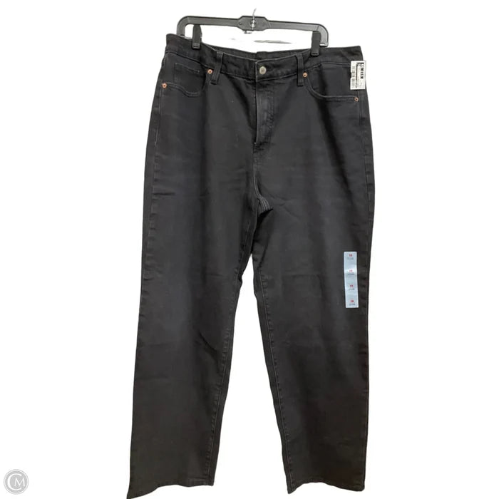 Jeans Straight By Old Navy In Black Denim, Size: 18
