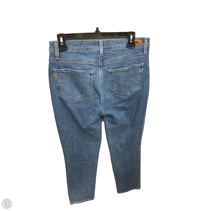 Jeans Straight By Paige In Blue Denim, Size: 8