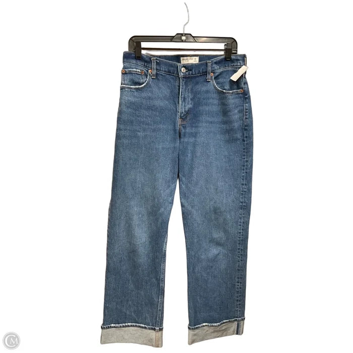 Jeans Wide Leg By Abercrombie And Fitch In Blue Denim, Size: 6
