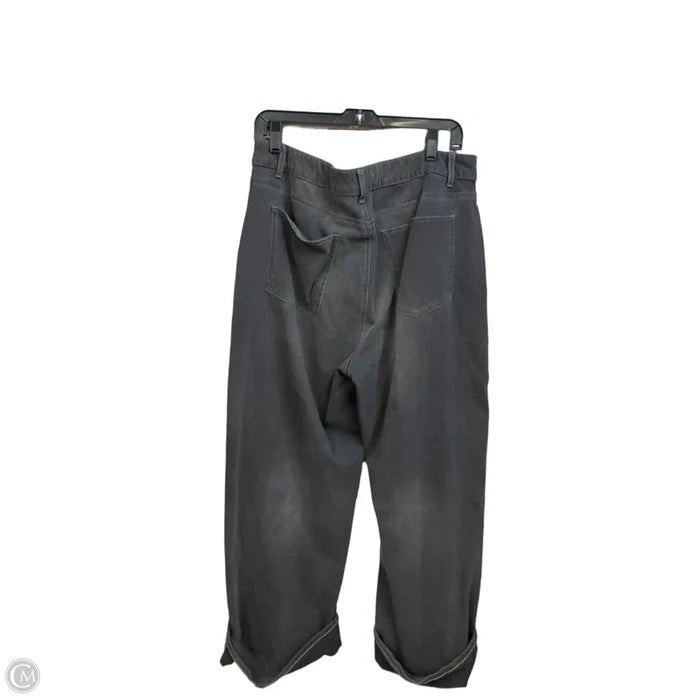 Jeans Wide Leg By Halara In Black Denim, Size: Xl