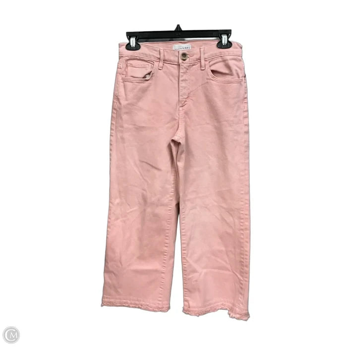 Jeans Wide Leg By Loft In Pink, Size: 0
