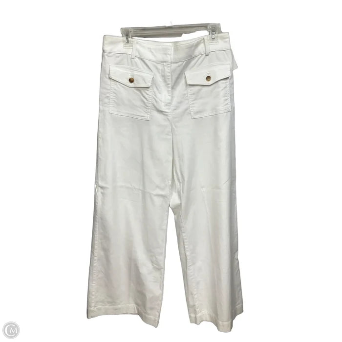 Jeans Wide Leg By Loft In White Denim, Size: 8