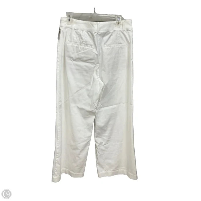 Jeans Wide Leg By Loft In White Denim, Size: 8