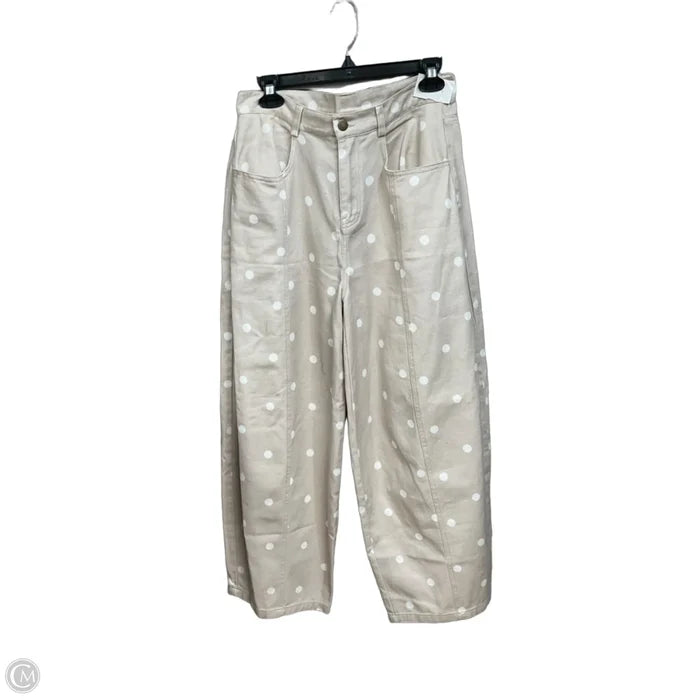 Pants Wide Leg By Peach Love Cream California In Polkadot Pattern, Size: 8
