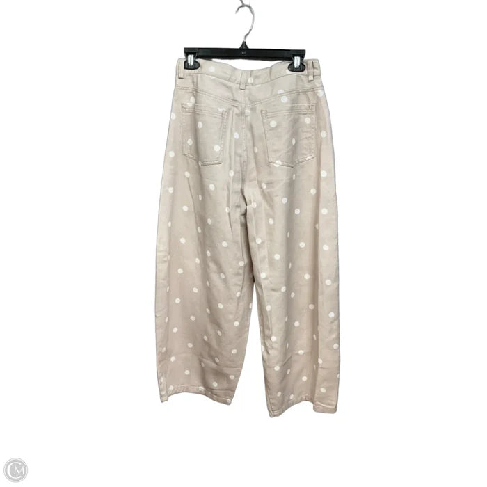 Pants Wide Leg By Peach Love Cream California In Polkadot Pattern, Size: 8