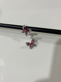 Pink butterfly earings