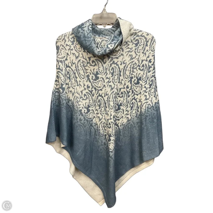 Poncho By Chicos In Blue & White, Size: Osfm