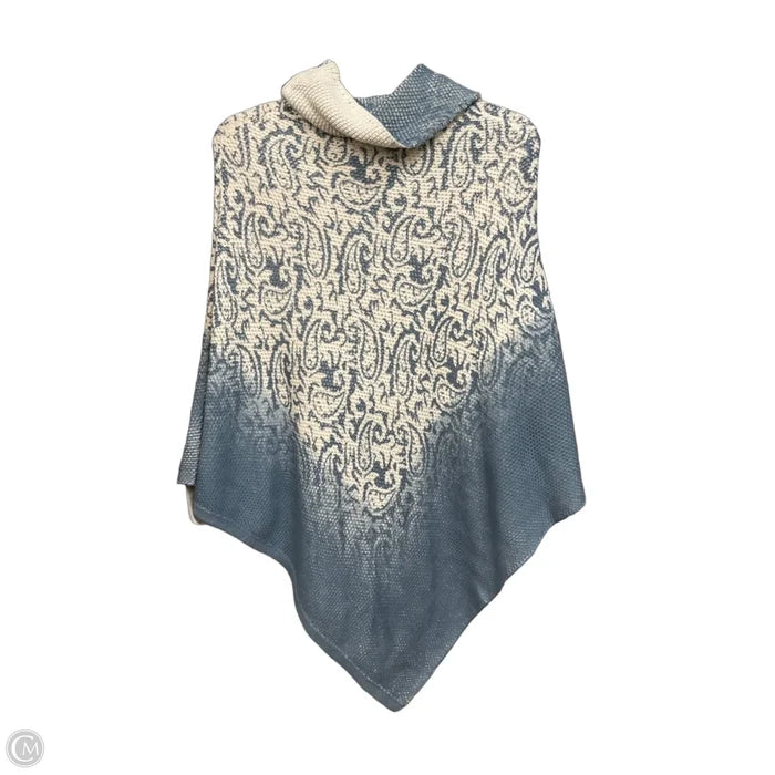Poncho By Chicos In Blue & White, Size: Osfm