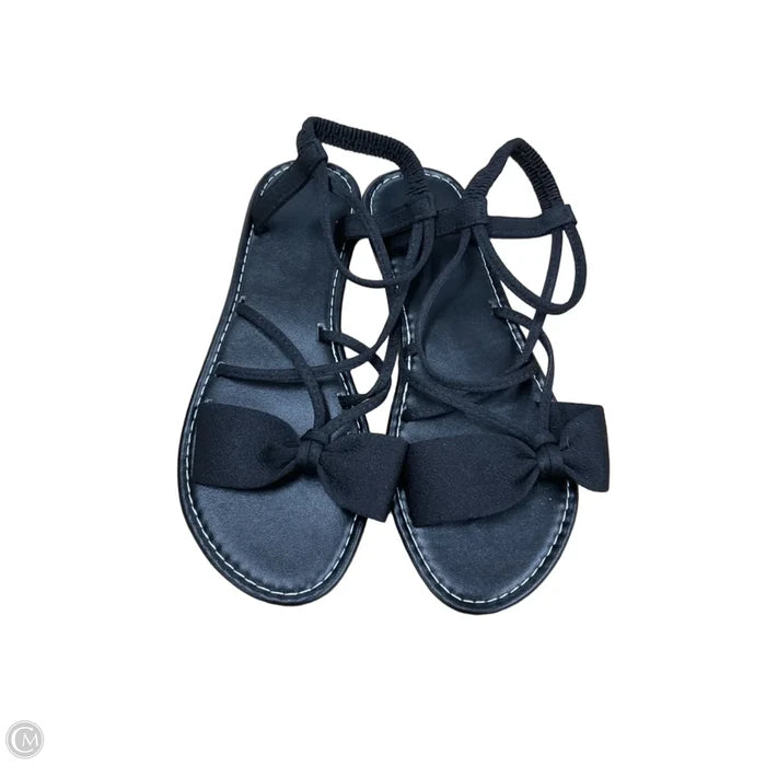 Sandals Flats By Clothes Mentor In Black, Size: 10