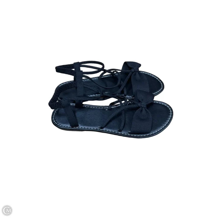 Sandals Flats By Clothes Mentor In Black, Size: 10