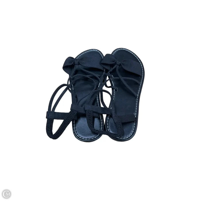 Sandals Flats By Clothes Mentor In Black, Size: 10