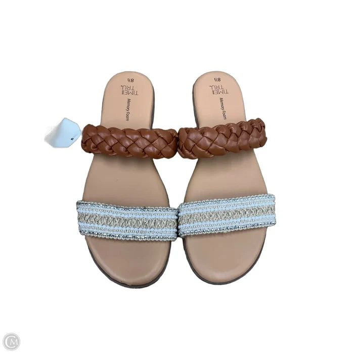 Sandals Flats By Time And Tru In Tan, Size: 8.5