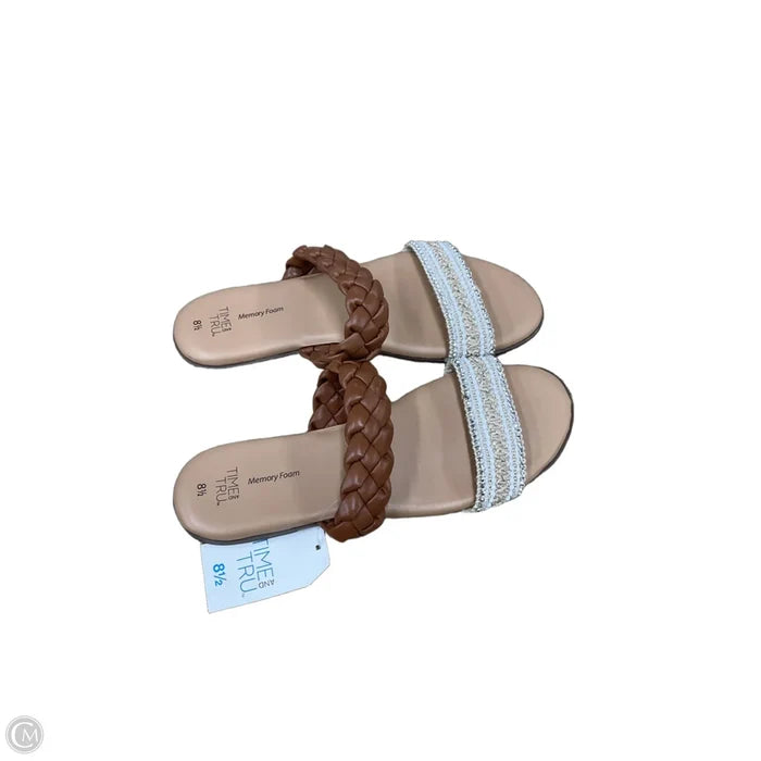 Sandals Flats By Time And Tru In Tan, Size: 8.5