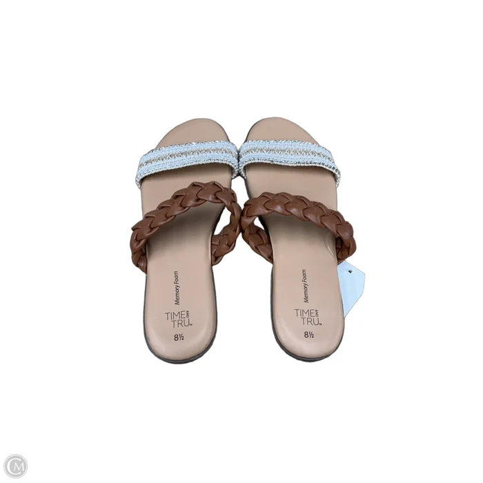 Sandals Flats By Time And Tru In Tan, Size: 8.5