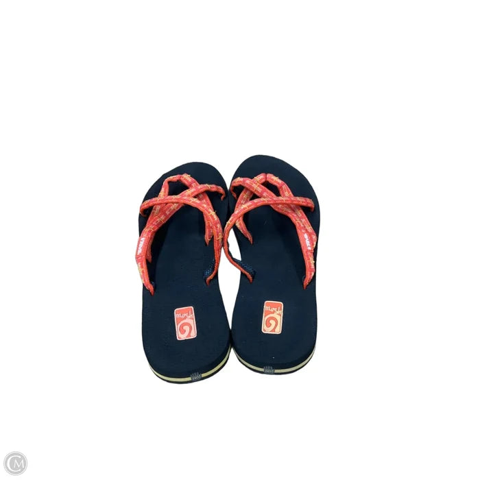 Sandals Flip Flops By Teva In Black & Orange, Size: 8