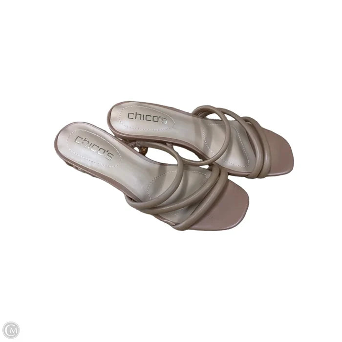Sandals Heels Block By Chicos In Tan, Size: 6