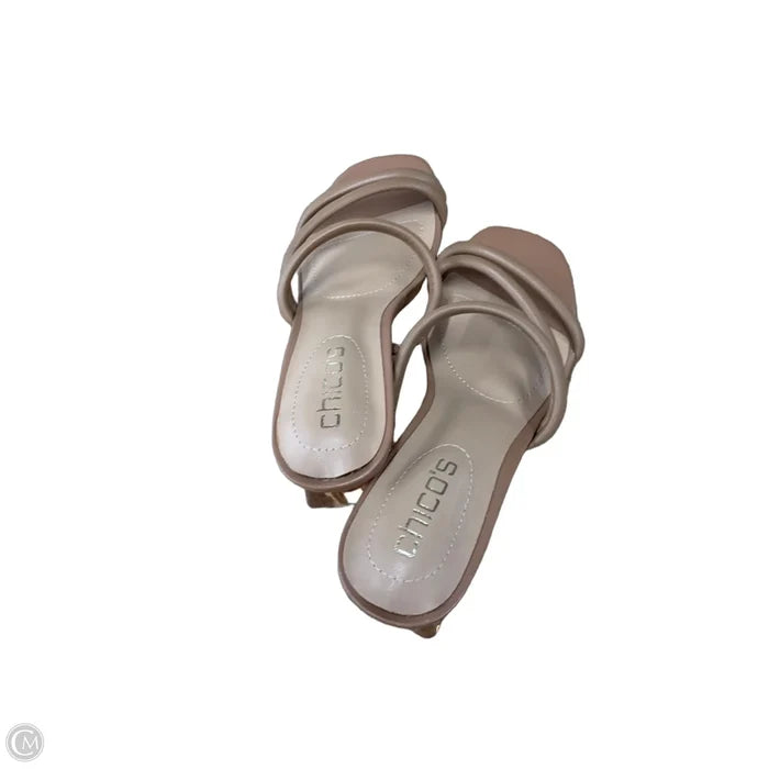 Sandals Heels Block By Chicos In Tan, Size: 6