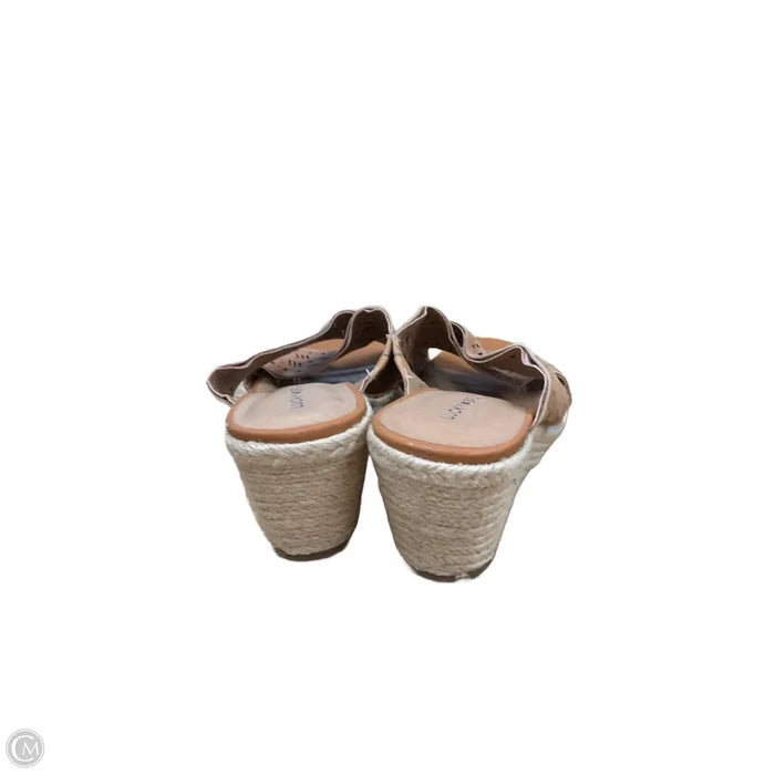 Sandals Heels Wedge By Lucky Brand In Tan, Size: 10