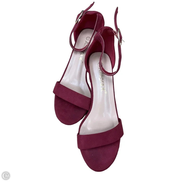 Shoes Heels Block By Allegra K In Maroon, Size: 7.5