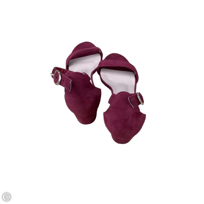 Shoes Heels Block By Allegra K In Maroon, Size: 7.5