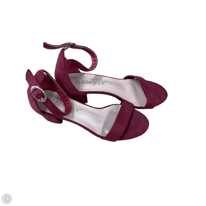 Shoes Heels Block By Allegra K In Maroon, Size: 7.5