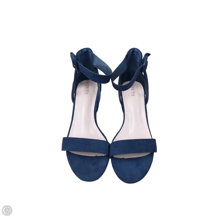 Shoes Heels Block By Clothes Mentor In Blue, Size: 7.5