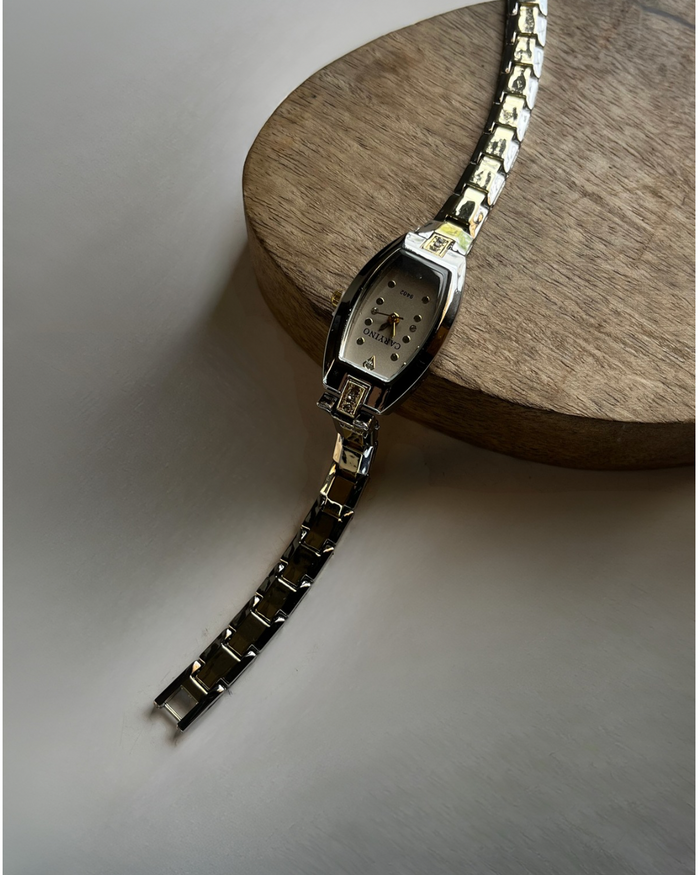 Silver and Golden watch