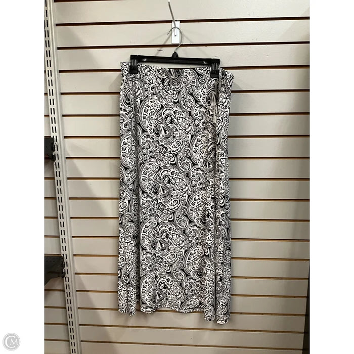 Skirt Maxi By Talbots In Black & White, Size: 20