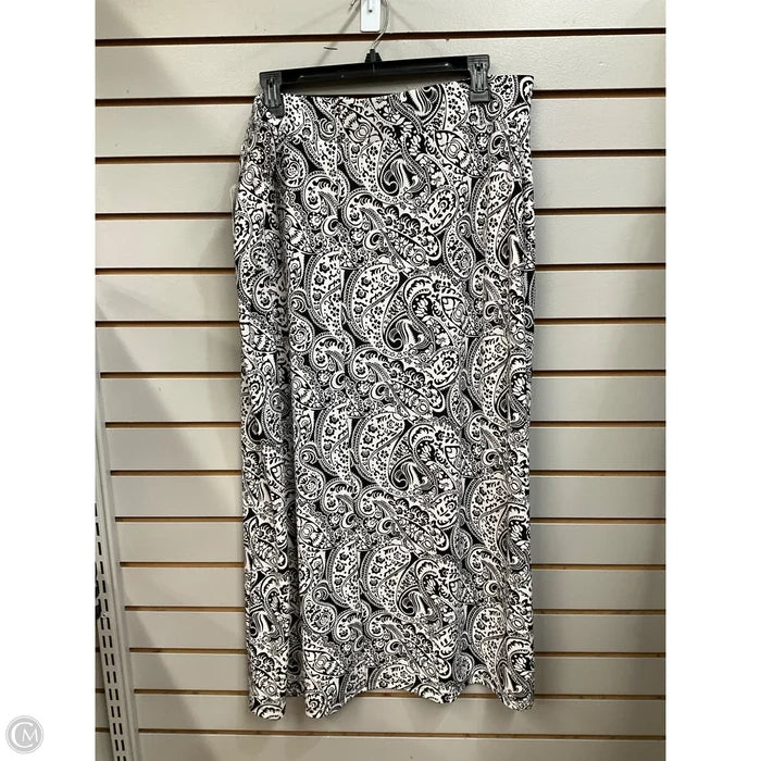 Skirt Maxi By Talbots In Black & White, Size: 20