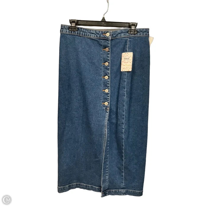 Skirt Midi By Free People In Blue Denim, Size: 8