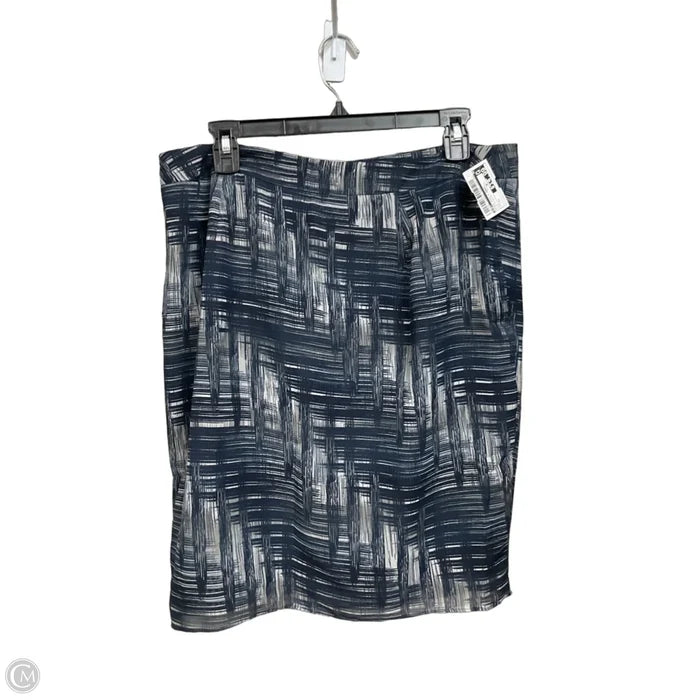 Skirt Mini & Short By Loft In Blue & White, Size: 12