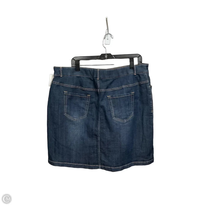 Skort By Croft And Barrow In Blue Denim, Size: 16