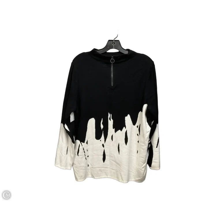 Sweater By Chicos In Black & White, Size: Xl