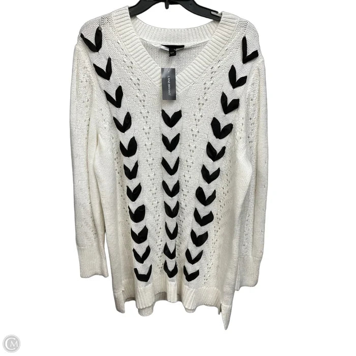 Sweater By Lane Bryant In White, Size: 2x